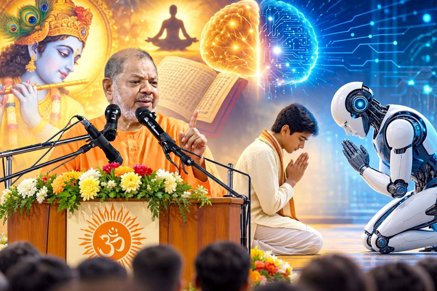 इंसानी और दैवीय मेधा के आगे घुटने टेकेगी AI, चिन्मय विद्यालय में गूंजा स्वामी तेजोमयानंद का संदेश